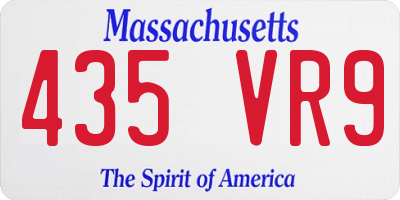 MA license plate 435VR9