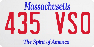 MA license plate 435VS0