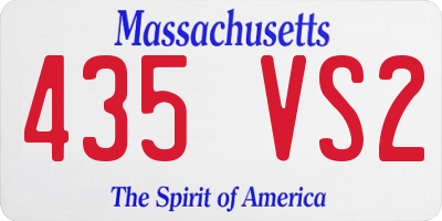 MA license plate 435VS2