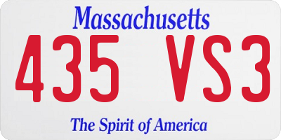 MA license plate 435VS3