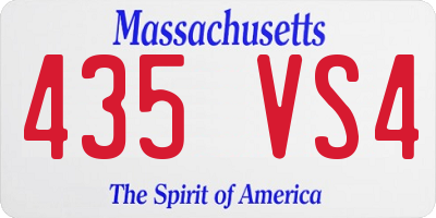 MA license plate 435VS4