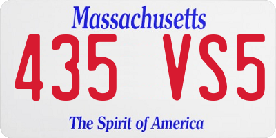MA license plate 435VS5