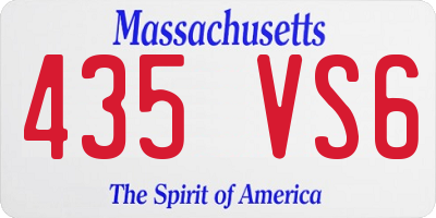 MA license plate 435VS6