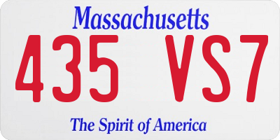 MA license plate 435VS7