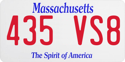 MA license plate 435VS8