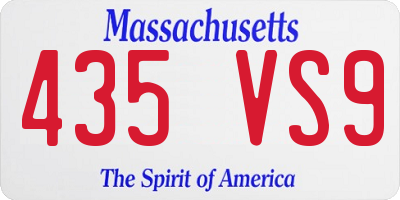 MA license plate 435VS9