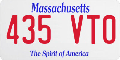 MA license plate 435VT0