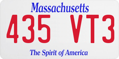 MA license plate 435VT3