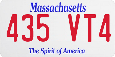 MA license plate 435VT4