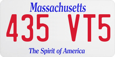 MA license plate 435VT5