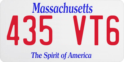 MA license plate 435VT6