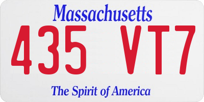MA license plate 435VT7