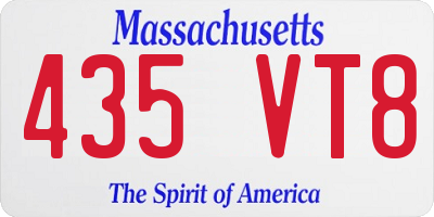 MA license plate 435VT8