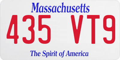 MA license plate 435VT9