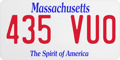MA license plate 435VU0