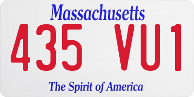 MA license plate 435VU1