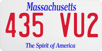 MA license plate 435VU2