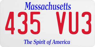 MA license plate 435VU3