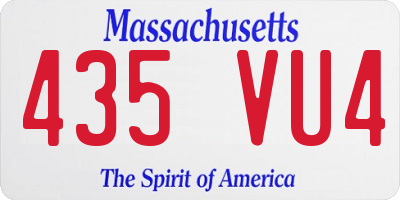 MA license plate 435VU4
