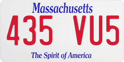 MA license plate 435VU5