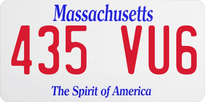 MA license plate 435VU6
