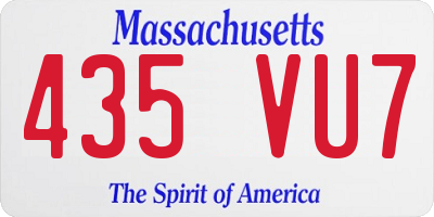 MA license plate 435VU7