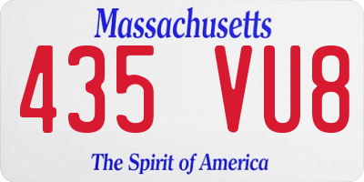 MA license plate 435VU8