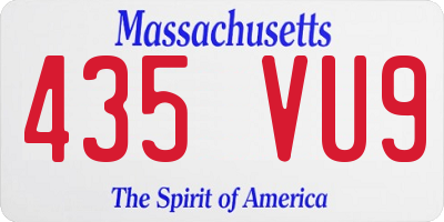 MA license plate 435VU9