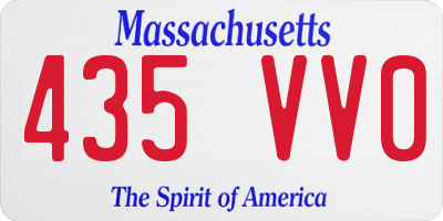 MA license plate 435VV0