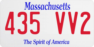 MA license plate 435VV2