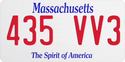 MA license plate 435VV3