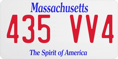 MA license plate 435VV4