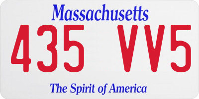 MA license plate 435VV5