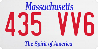 MA license plate 435VV6