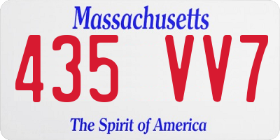 MA license plate 435VV7