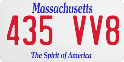 MA license plate 435VV8