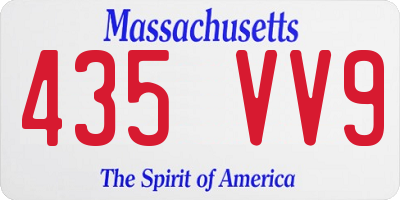 MA license plate 435VV9