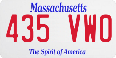 MA license plate 435VW0