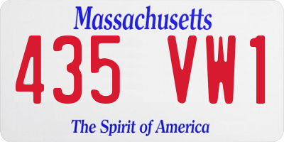 MA license plate 435VW1