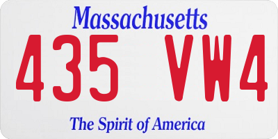 MA license plate 435VW4