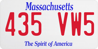 MA license plate 435VW5