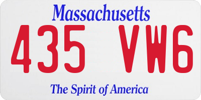 MA license plate 435VW6