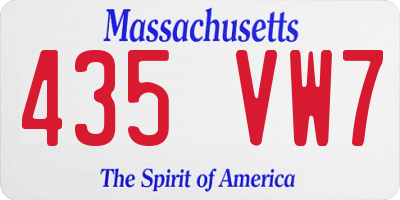 MA license plate 435VW7