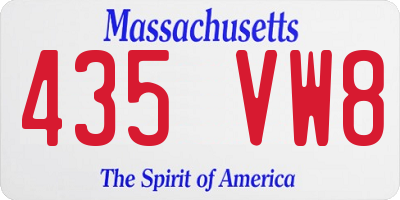 MA license plate 435VW8