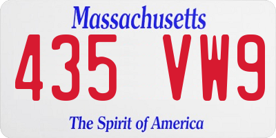 MA license plate 435VW9