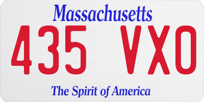MA license plate 435VX0