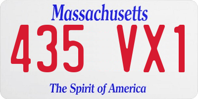 MA license plate 435VX1