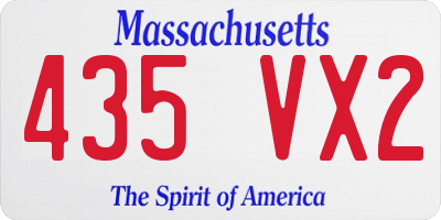 MA license plate 435VX2