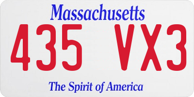 MA license plate 435VX3