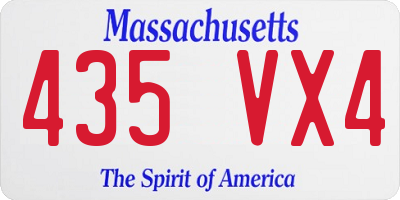 MA license plate 435VX4
